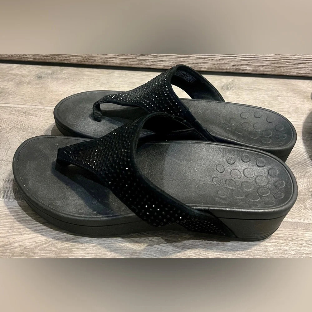 Vionic black glittered sandals size 8 - Picture 5 of 12